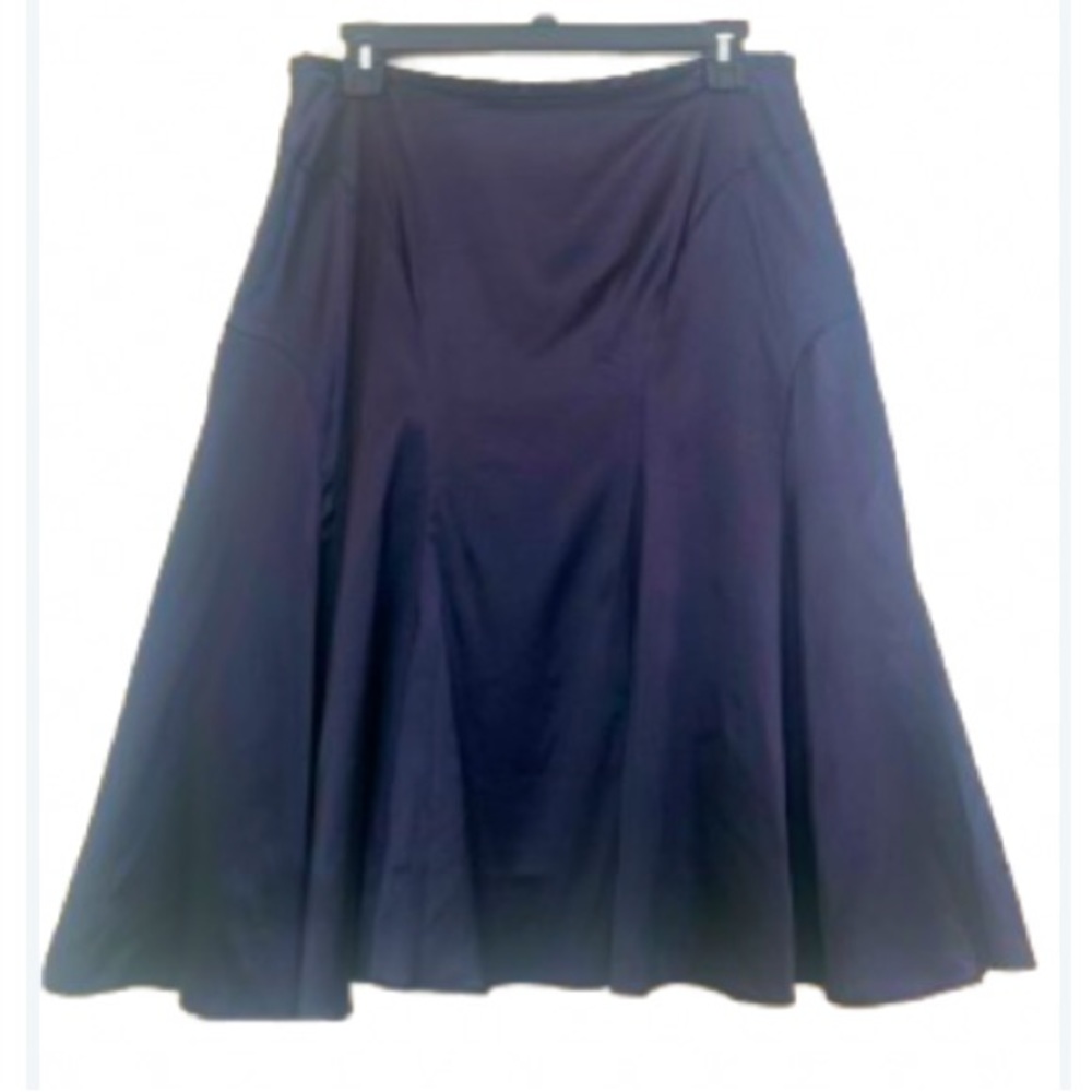 Karen Kane/ Karen Kane Vintage Black Silk Flare Plated Midi Skirt Size 6
